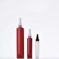 Flacon fin et Long rouge pour peinture, bouteille en plastique de 50ml, 100ml, 250ml, pression d'encre à l'huile, avec applicateur à capuchon torsadé