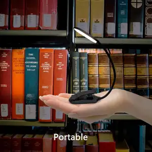 Wholesale Portable Reading Lamp 3 Colors 10 Brightness Flexible Gooseneck USB Rechargeable LED Desk Lamp Clip On Book Light