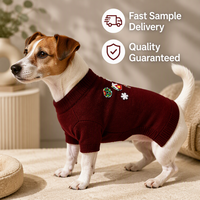 Vêtements pour animaux de compagnie de style Noël en gros, pull en tricot acrylique doux pour chien, pour la chaleur hivernale, design festif, OEM/ODM