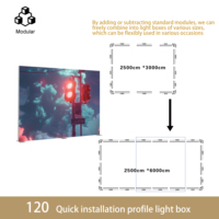 Affichage A-NEW 10 * 8ft 20 * 10ft 120mm outil personnalisé gratuit Seg Double face tissu LED affichage publicité bannière Lightbox boîte à lumière