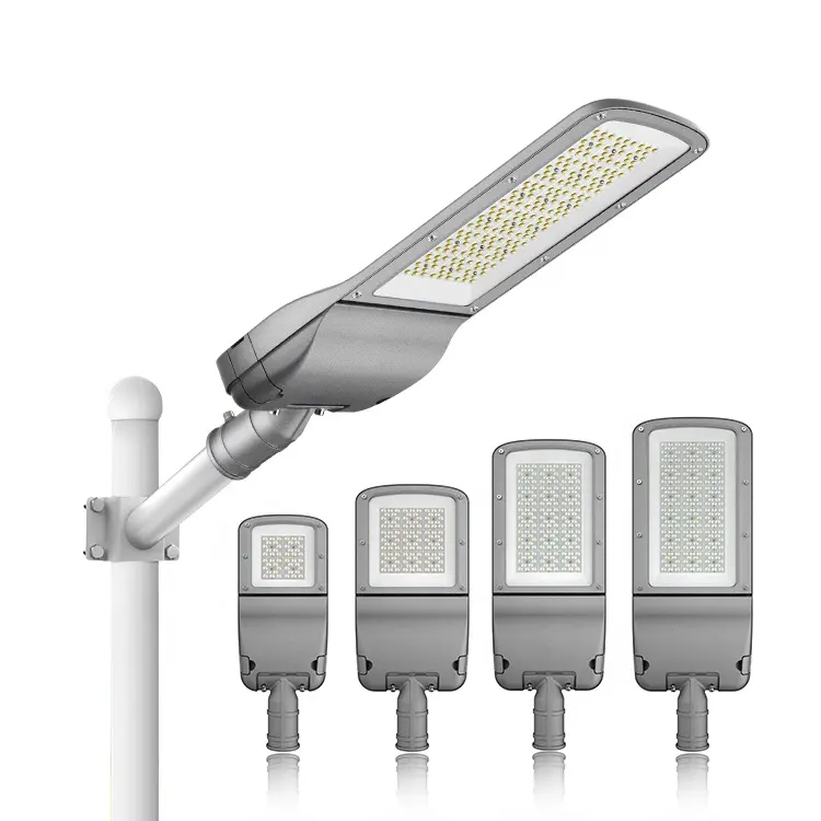 Luz de calle de aluminio de fundición a presión 150W al aire libre Ip65 impermeable 50W 100W 200W Sensor LED lámpara de alumbrado público