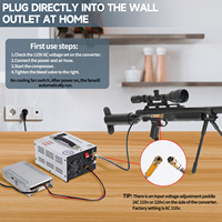Compresseur d'air PCP TUXING amélioré CE 300 bars 4500 psi 30 MPa avec refroidissement par ventilateur pour la plongée sous-marine, le paintball, la chasse, 220 V 12 V CC