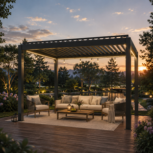 Pergola extérieure élégante pour cour, <span class=keywords><strong>terrasse</strong></span> et complexe balnéaire avec structure en aluminium moderne - Product Image 4