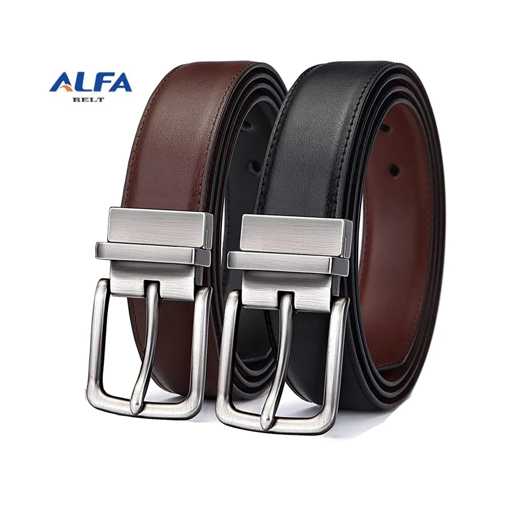 Alfa Oem Factory Men's Reversible Belt One Belt Two Sides Trim To Fit