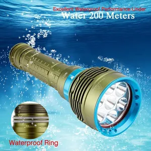 5000LM الأبيض/الأصفر ضوء XM-7 * L2/T6 LED الغوص تحت الماء Spearfishing مضيا الشعلة بواسطة 3X18650/26650