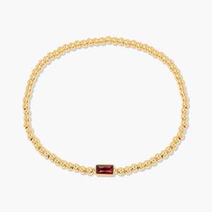 New Arrival 12 Month Birthstones Charm Handmade Jewelry Waterproof 18k Gold Plated Stainless Steel <b>Beaded</b> <b>Bracelet</b> for Women - Product Image 6