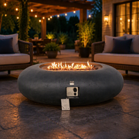 Table de foyer au gaz propane ovale personnalisable, autoportante, pour extérieur, patio, foyer à flamme réelle pour le chauffage et la décoration du jardin