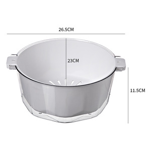 Draining Rack With Lid 26.5Cm Round Plastic Vegetable Fruit Washing Basket Kitchen Household Use - Product Image 1