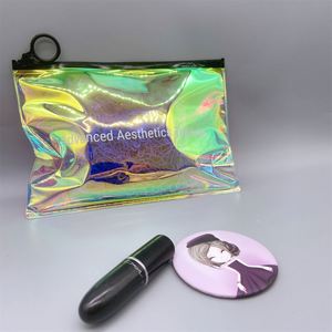 Bolsa de Mano Deportiva de Moda, Holográfica, de PVC, Transparente, con Cierre Láser, Iridiscente, para Compras - Product Image 4