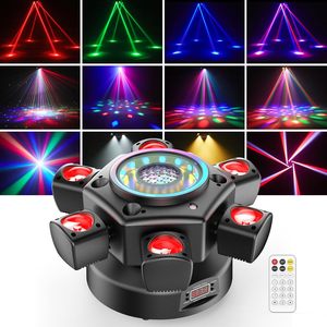 WUZSTAR 6-Arm Moving Head <strong>DJ</strong> Lights 150W RGBW LED DMX512 Sound Activated Remote <strong>Control</strong> for Wedding KTV Bar &amp; Club - Product Image 1