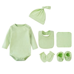<span class=keywords><strong>Ropa</strong></span> de algodón para bebés, mameluco triangular de manga larga para niñas, <span class=keywords><strong>ropa</strong></span> para niñas de 0 a 3 meses, conjunto de manoplas <span class=keywords><strong>y</strong></span> bufandas para niñas - Product Image 5