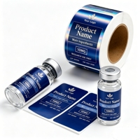 Étiquettes de flacons anti-rayures et anti-effraction personnalisées, adaptées aux flacons de laboratoire de 10 ml, autocollants d'emballage de peptides texturés et imperméables