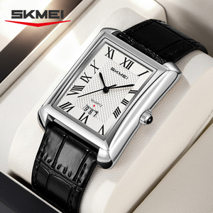 Montre pour femmes de style minimaliste avec petit cadran carré, étanche 3ATM, mouvement japonais, bracelet en cuir véritable, montre à quartz pour femmes avec date - Product Image 4