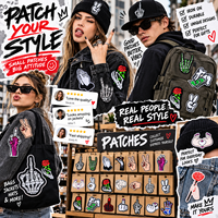 Patch brodé à la main en gros, motif Geste de la paix, Rock On, drôle, thermocollant ou à coudre