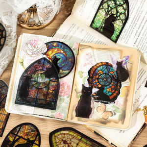 Paquete de 10 Tarjetas Decorativas de PVC, Serie <span class=keywords><strong>Sombra</strong></span> de Gato Nocturna, Impermeables, Material para Manualidades, Decoración DIY - Product Image 4