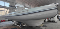Bateau de vitesse en aluminium PVC Nervure Kayak Stable Radeau de pêche gonflable Yacht à rames 6 personnes Sports nautiques Rigide Drifting 6m Durable