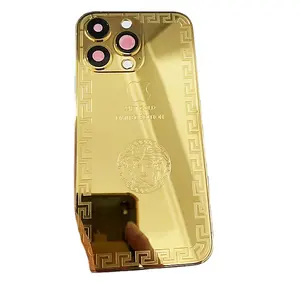 Basso MOQ per la personalizzazione modello personalizzato di lusso placcato oro telaio alloggiamento proteggere il telefono per iphone 14 pro max