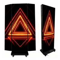 Écran publicitaire LED pliable avec lecteur multimédia intégré, carte vidéo USB Plug-and-Play