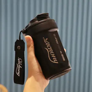 Nouvelles idées de produits tasse à café gobelet octogonal tasse de voyage en acier inoxydable tasse thermique à café bouteilles d'eau avec couvercle en corde