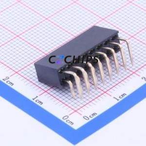 A2541HWR-2x8P Pin Socket Bent Lead Through Hole,P=2.54mm Connector 2x8P 2.54mm 2.54mm Square Hole - Product Image 2