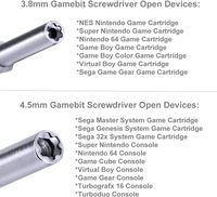 Tournevis, kit de tournevis de sécurité à double embout 4,5 mm 3,8 mm pour ouvrir les consoles NES, SNES, N64, GameBoy, GameCube, Virtual Boy