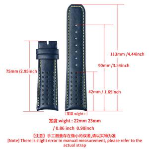 Montre en <span class=keywords><strong>cuir</strong></span> Air Eagle AT8020/JY8078 pour Blue Angel One, Two et Three Generations, avec bouche incurvée 22/23mm - Product Image 5