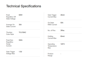 Componente Electrónico de Circuito de Amplificación Original Nuevo de 3 Pines, 55A RMS, Corriente de Retención de 60mA, S6055M - Product Image 6
