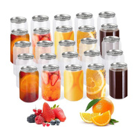 Bouteille transparente en PET de 8oz, 12oz, 16oz pour lait, café, jus, cola, avec couvercle en aluminium, scellable et jetable