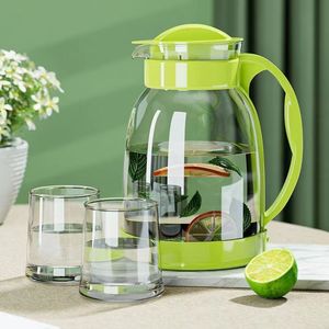 Glass Water Pitcher 2L <b>Large</b> Capacity Heat Resistant Household <b>Tea</b> Juice Serving Pitcher Party Use - Product Image 1