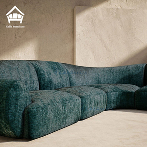 Luxury Modern Italian Curved Sectional Boucle Set High-<b>end</b> Fabric Modular Modernos Couch for Villa Living Room Furniture - Product Image 3