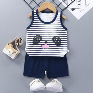Conjunto de Ropa de Verano para Niños Pequeños, Traje sin Mangas de Algodón con Dibujos Animados, Conjuntos de Ropa para Bebés y Niñas Pequeñas, Venta al por Mayor - Product Image 3