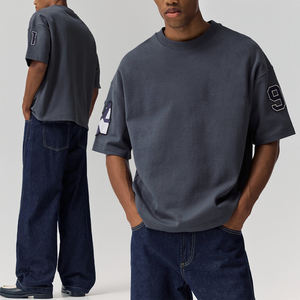 Camiseta KingSen personalizada, transpirable, de 300 g/m², extragrande, para hombre, con lavado ácido, logotipo bordado, estilo urbano. - Product Image 1