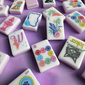 Fichas de Mahjong de Acrílico de Lujo Personalizadas de Dos Capas Azul y Rosa <span class=keywords><strong>para</strong></span> Casino de Mascotas (Perros/Gatos) y <span class=keywords><strong>Póker</strong></span> - Product Image 4
