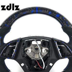 Volant en fibre de carbone forgée pour Camaro, cuir suédé noir personnalisé pour <span class=keywords><strong>Chevrolet</strong></span> Corvette C7 ZR1 Z06 Z51 - Product Image 4