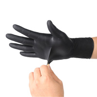 Gants en nitrile noirs jetables de haute qualité, imperméables, de qualité alimentaire, pour usage domestique, origine Chine, emballage 4g