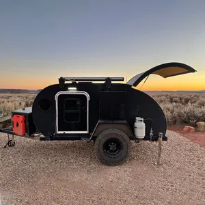 Ecocampor Camper Trailer Teardrop Trailer RV Caravan Travel Trailer Offroad con tienda y cocina