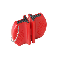 Mini aiguiseur de couteau portable 2-en-1 Butterfly pour l'extérieur, en acier tungstène et céramique, pour un aiguisage efficace des couteaux, couleur rouge et verte
