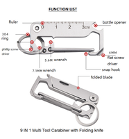 Couteau pliant multifonction en acier inoxydable, gadget utilitaire