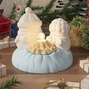 Moule en silicone DM836 <span class=keywords><strong>pour</strong></span> bougie en forme de bonhomme de neige, base de bougie en béton, aromathérapie, plâtre, décorations de Noël - Product Image 2