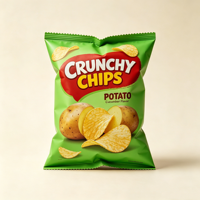 Op maat gemaakte rolfolie aardappelchips zakjes zakjes 250g 200g gedroogd fruit zakjes tarwebloem zakjes vochtbestendige hitte verzegelde zakjes snackzakjes