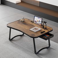 Bureau de lit pliable pour ordinateur portable avec fente pour cartes, table paresseuse portable pour la maison, le bureau et le dortoir