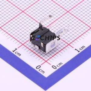 B3F-3122 Tactile Switch Bent Lead Through Hole-4P,6x6mm Switch Single Pole Single Throw Round Button 1.47N Right Angle Insert - Product Image 2