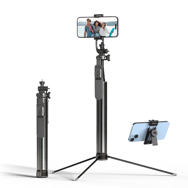 Large 1.8m Aluminum Tripod Selfie Stick Stand Stable Foldable Rotatable Compatible Camera Cell Phone Fill Light for 5.2