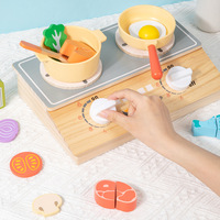 Jouets d'imitation pour tout-petits, ensemble d'accessoires de cuisine en bois, jouets de cuisine pour enfants, ensembles d'ustensiles de cuisson éducatifs pour enfants