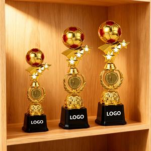 Trofeos de Fútbol con Logotipo Personalizado al por Mayor, Premios para Ganadores de Competiciones, Recuerdos, Coleccionables, Trofeos de Plástico Dorado - Product Image 3