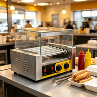 Grille chauffante électrique en acier inoxydable CE 1050W 220V à 240V, automatique, pour usage commercial et domestique, pour hot-dogs