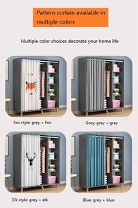 Nordique moderne simple ménage chambre <span class=keywords><strong>rideau</strong></span> simple assemblage multifonctionnel dessin animé armoires de rangement - Product Image 6