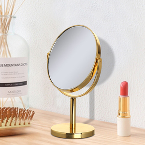 Gương Trang Điểm Hình Bầu Dục Bàn Cạnh Giường Xách Tay Chất Lượng Cao Tùy Chỉnh Nhà Máy Gương Mỹ Phẩm Nhỏ Màu Vàng Hd Có Chân Đế - Product Image 2