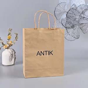 Sac en papier SenAng07, sacs en papier kraft personnalisés imprimés, sacs de shopping recyclables, sacs cadeaux, sacs à emporter pour les aliments avec votre propre logo - Product Image 4