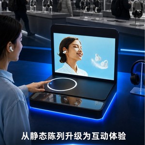 Support d'affichage pour écouteurs Tesna Open Earbuds avec éclairage LED, design vertical en acrylique personnalisé pour bureau - Product Image 4